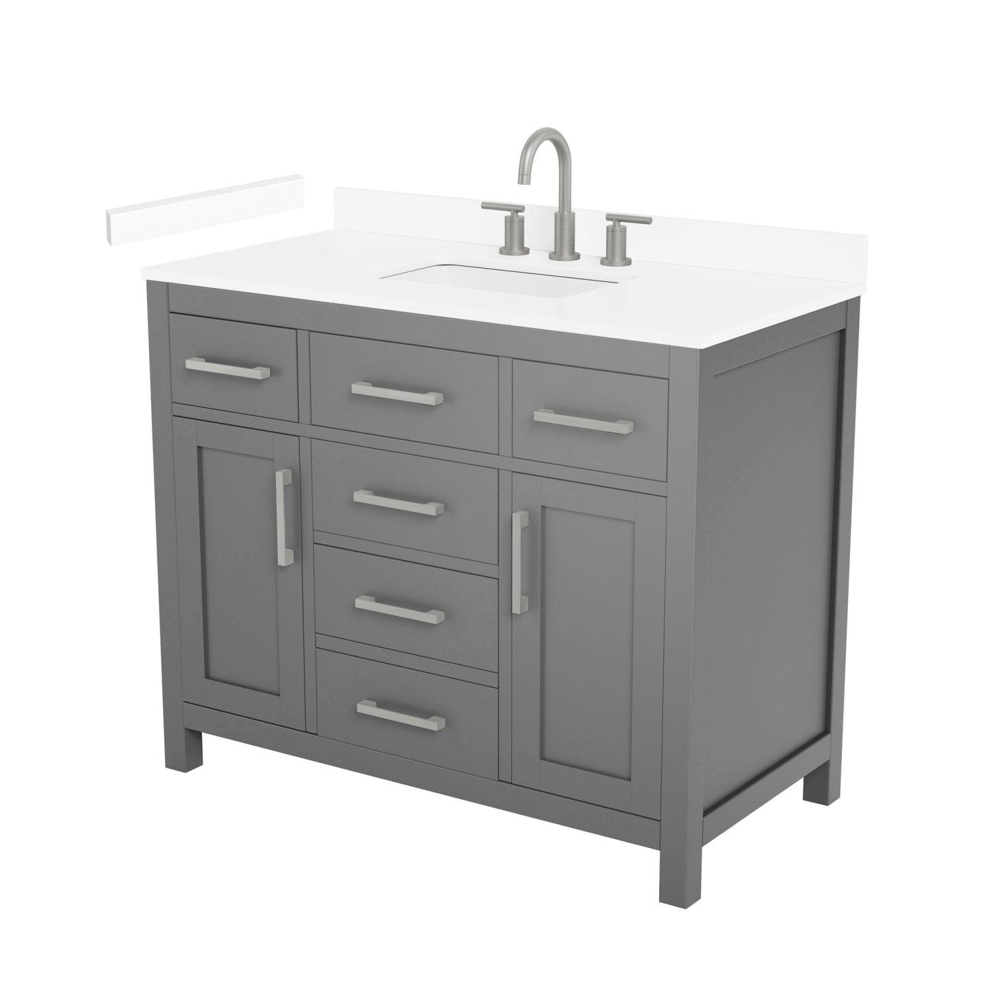 Beckett Bathroom Vanity with Countertop 42 inch Single Sink 3-hole Faucet Setup