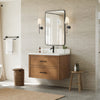 Custom image for Toasted Walnut with Matte Black Trim / White Quartz / No Mirror