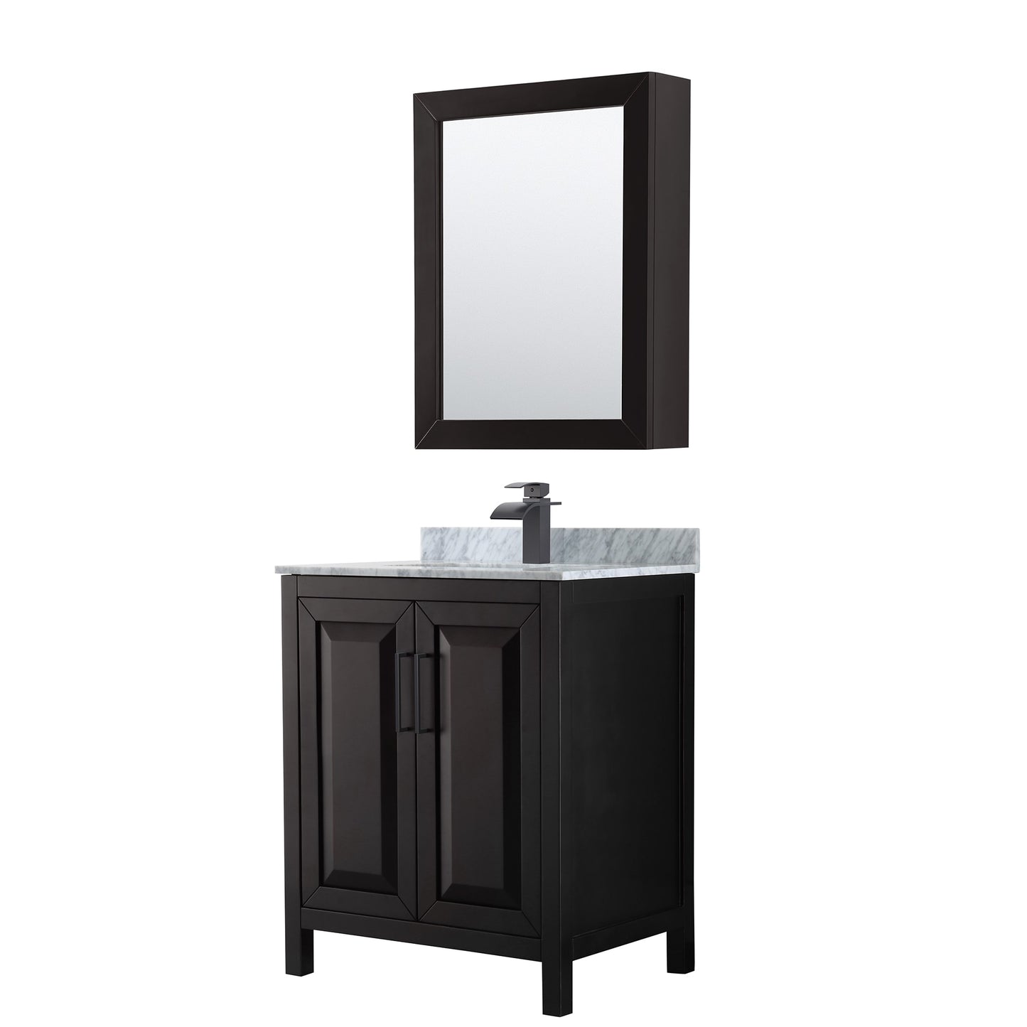 Daria Bathroom Vanity with Countertop 30 inch Single Sink Single hole Faucet Setup