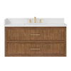 Custom image for Toasted Walnut with Satin Bronze Trim / White Quartz / No Mirror