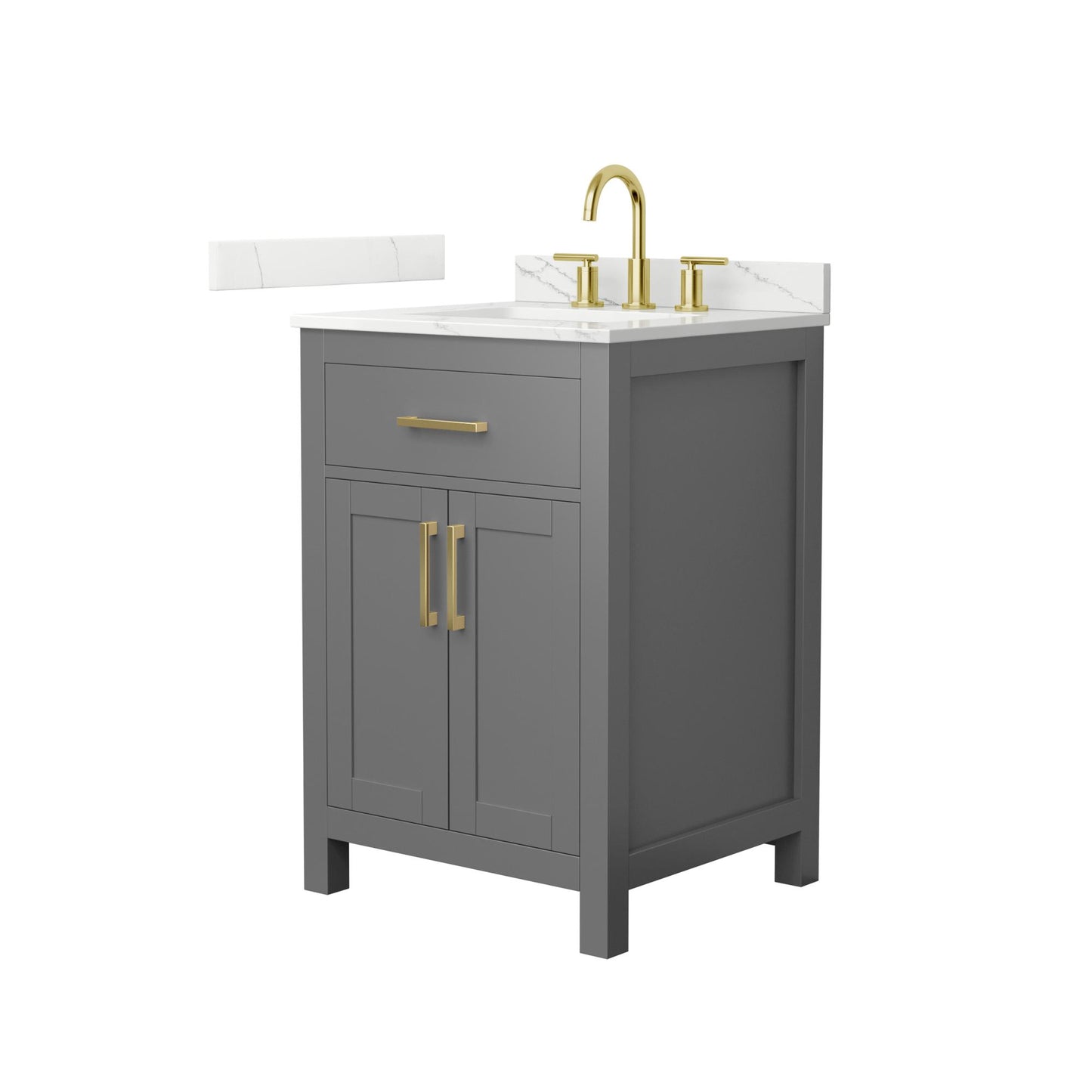 Beckett Bathroom Vanity with Countertop 24 inch Single Sink 3-hole Faucet Setup