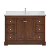 Custom image for Dark Walnut with Brushed Gold Trim / Giotto Quartz / No Mirror