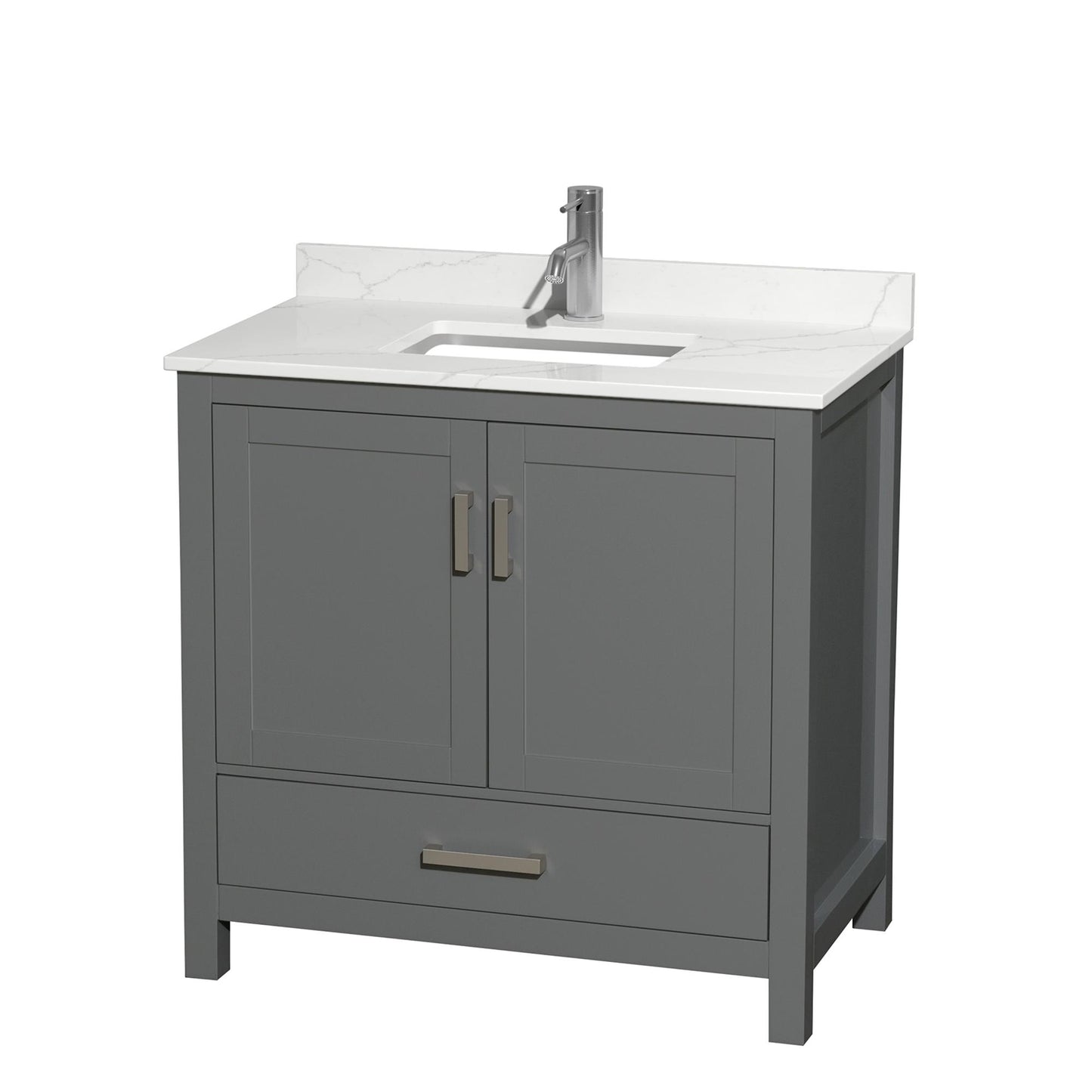 Sheffield Bathroom Vanity with Countertop 36 inch Single Sink Single hole Faucet Setup