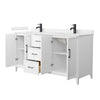 Custom image for White with Matte Black Trim / Carrara Cultured Marble / No Mirror