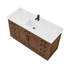 Custom image for Dark Oak with Matte Black Trim / White Cultured Marble / No Mirror