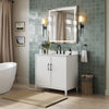 Custom image for White with Matte Black Trim / Carrara Cultured Marble / No Mirror