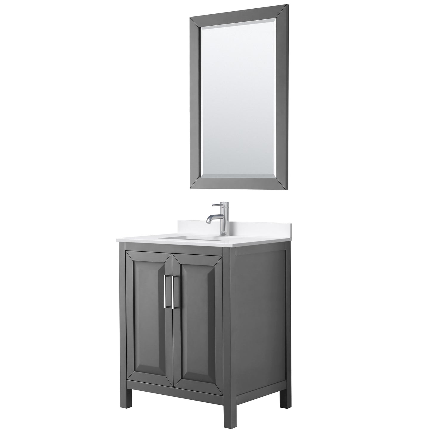 Daria Bathroom Vanity with Countertop 30 inch Single Sink Single hole Faucet Setup