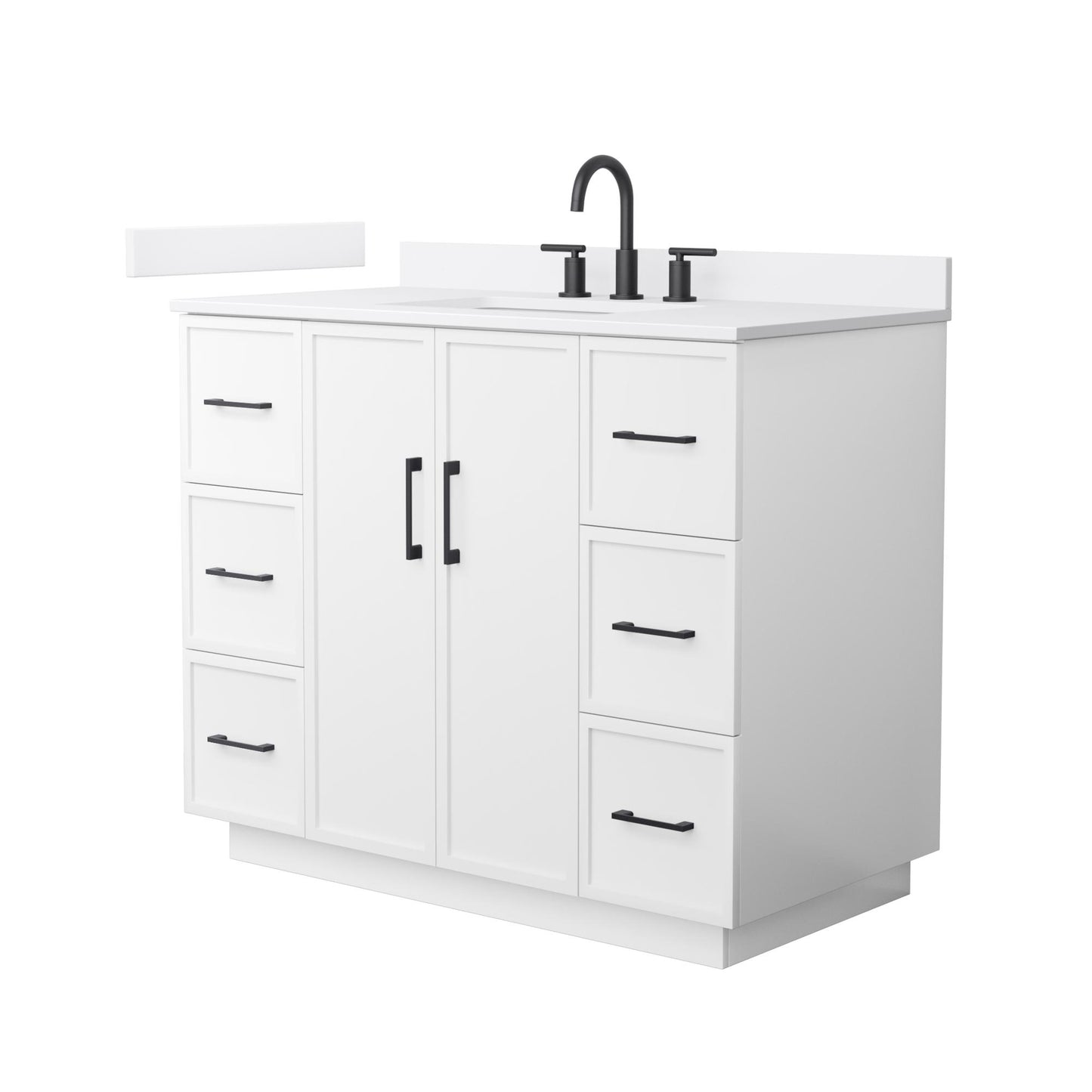 Elan TK Bathroom Vanity with Countertop 42 inch Single Sink 3-hole Faucet Setup