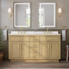 Custom image for Rift Oak with Brushed Gold Trim / White Cultured Marble / No Mirror