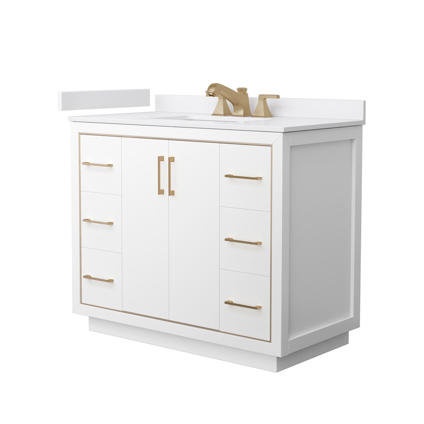Icon Bathroom Vanity with Countertop 42 inch Single Sink 3-hole Faucet Setup