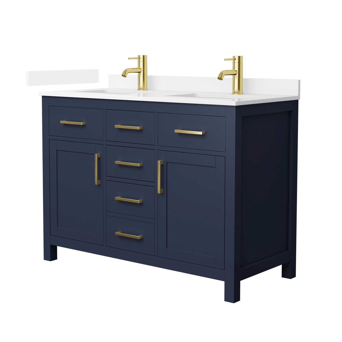 Beckett Bathroom Vanity with Countertop 48 inch Double Sink Single hole Faucet Setup