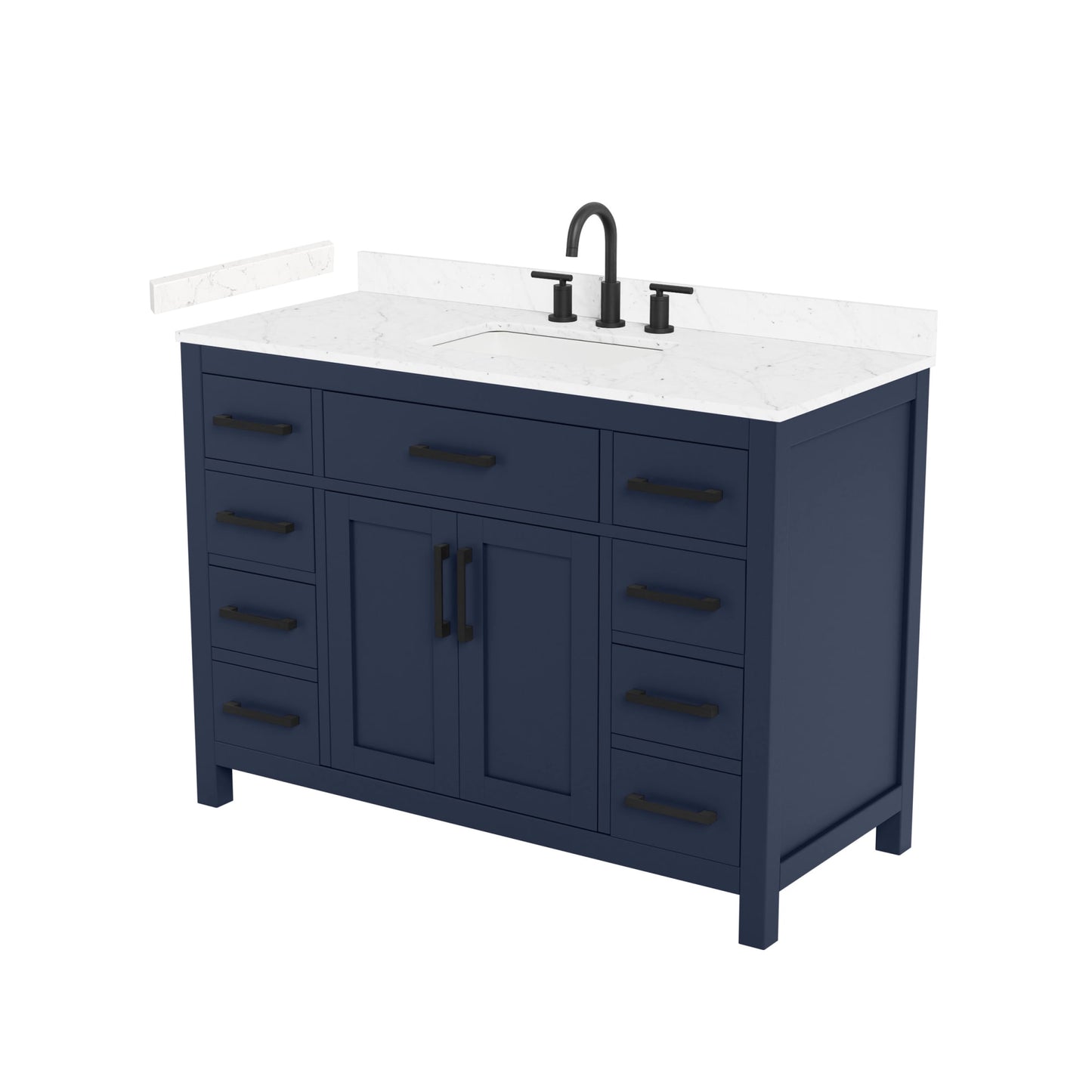 Beckett Bathroom Vanity with Countertop 48 inch Single Sink 3-hole Faucet Setup