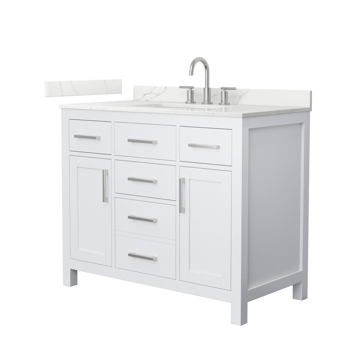 Beckett Bathroom Vanity with Countertop 42 inch Single Sink 3-hole Faucet Setup