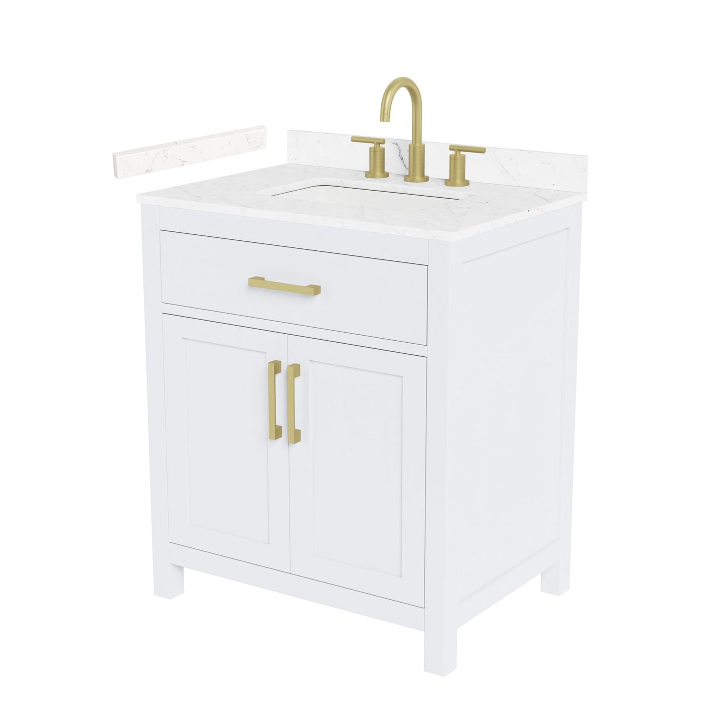 Beckett Bathroom Vanity with Countertop 30 inch Single Sink 3-hole Faucet Setup