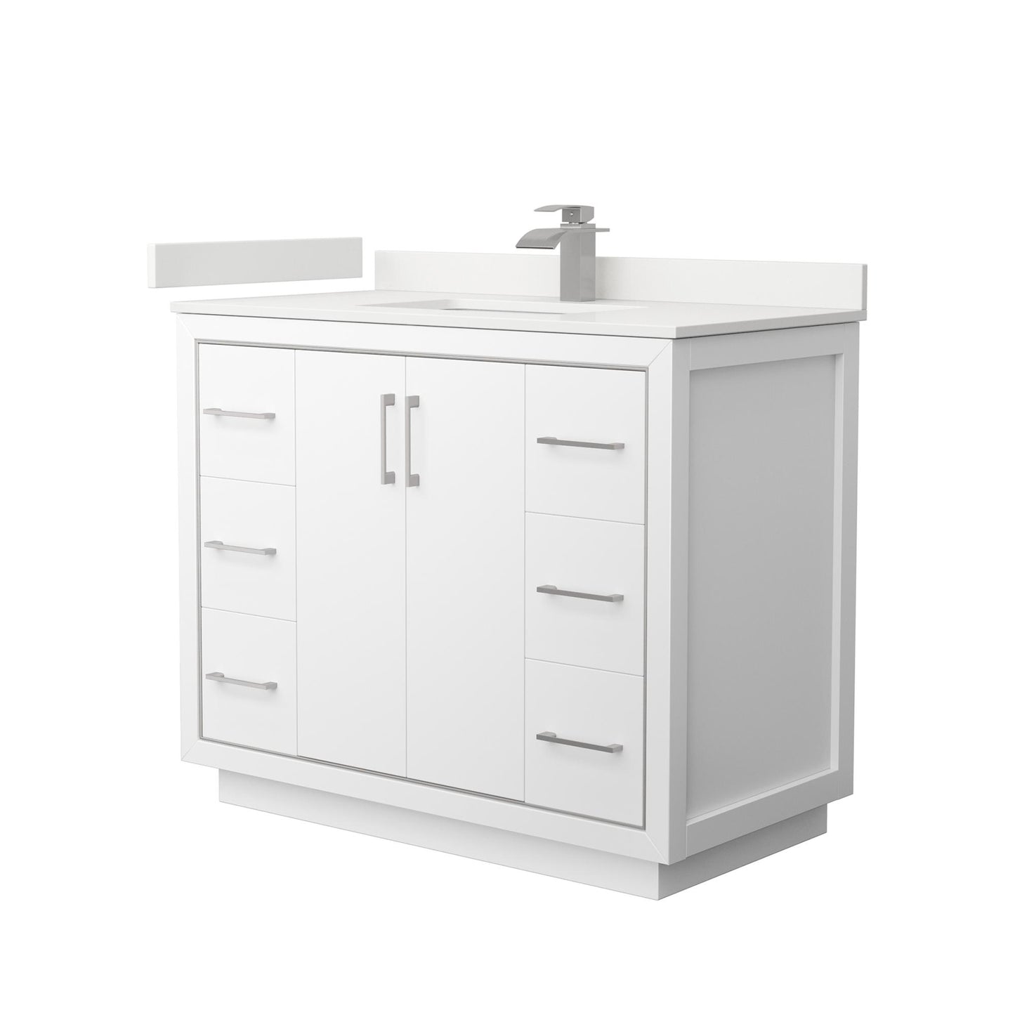 Icon Bathroom Vanity with Countertop 42 inch Single Sink Single hole Faucet Setup