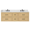 Custom image for Scandinavian Oak with Matte Black Trim / White Quartz / No Mirror