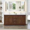 Custom image for Dark Walnut with Polished Chrome Trim / White Cultured Marble / No Mirror