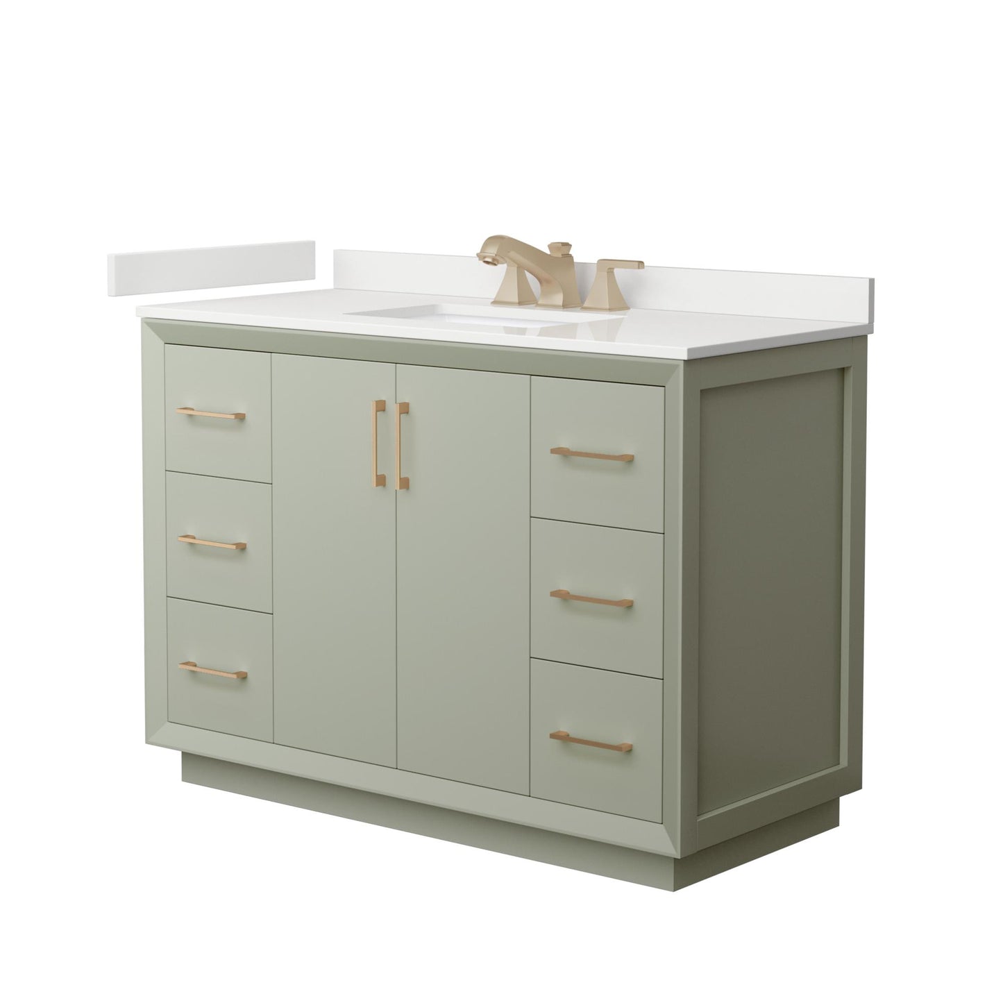 Strada Bathroom Vanity with Countertop 48 inch Single Sink 3-hole Faucet Setup
