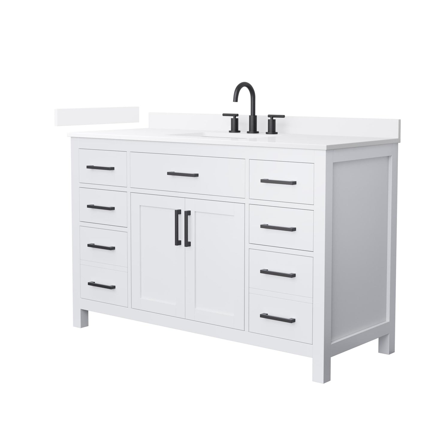 Beckett Bathroom Vanity with Countertop 54 inch Single Sink 3-hole Faucet Setup