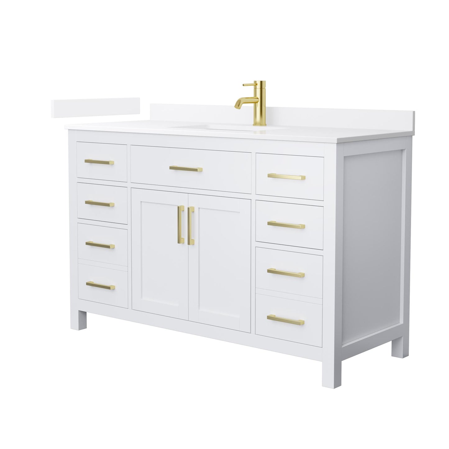 Beckett Bathroom Vanity with Countertop 54 inch Single Sink Single hole Faucet Setup