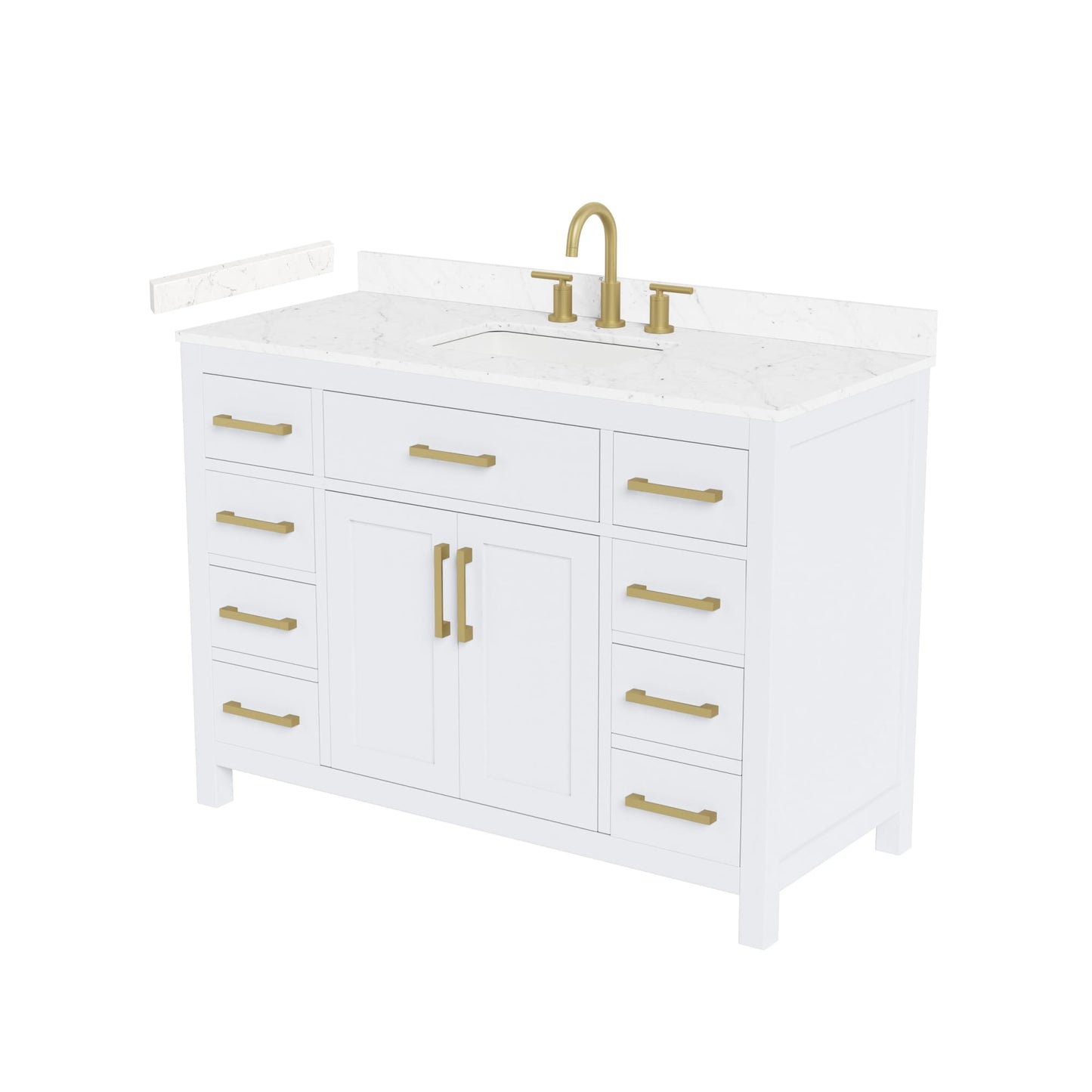 Beckett Bathroom Vanity with Countertop 48 inch Single Sink 3-hole Faucet Setup