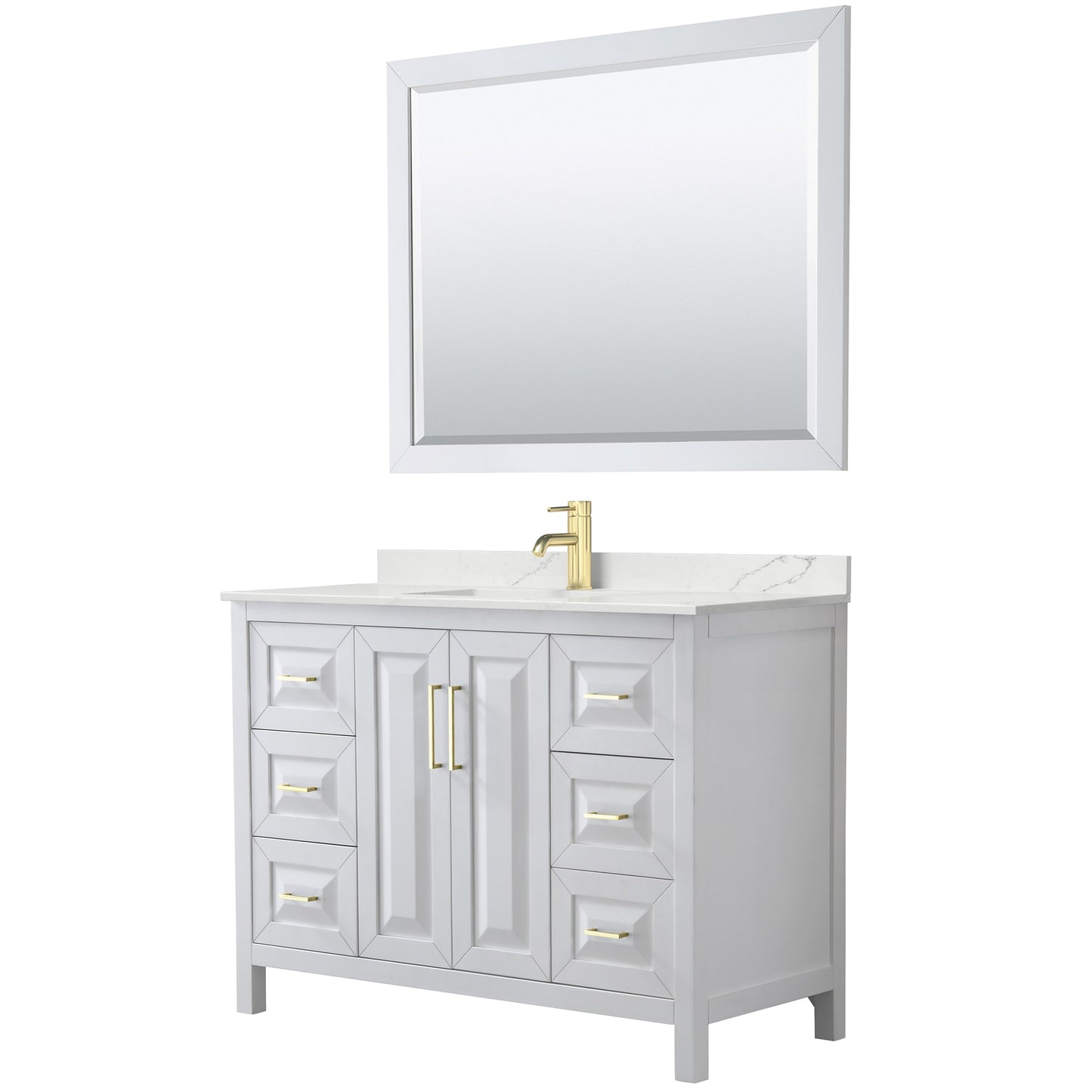 Daria Bathroom Vanity with Countertop 48 inch Single Sink Single hole Faucet Setup