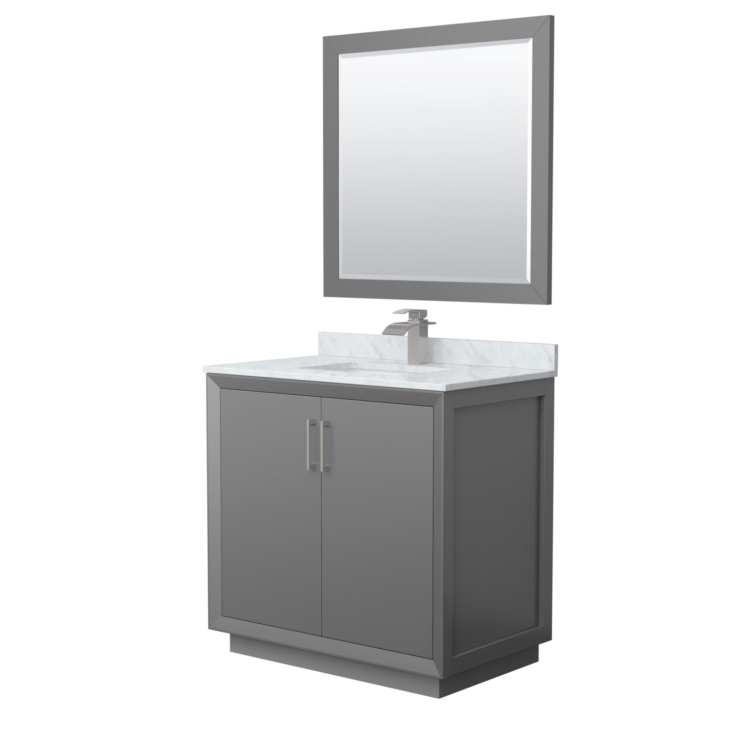 Strada Bathroom Vanity with Countertop 36 inch Single Sink Single hole Faucet Setup
