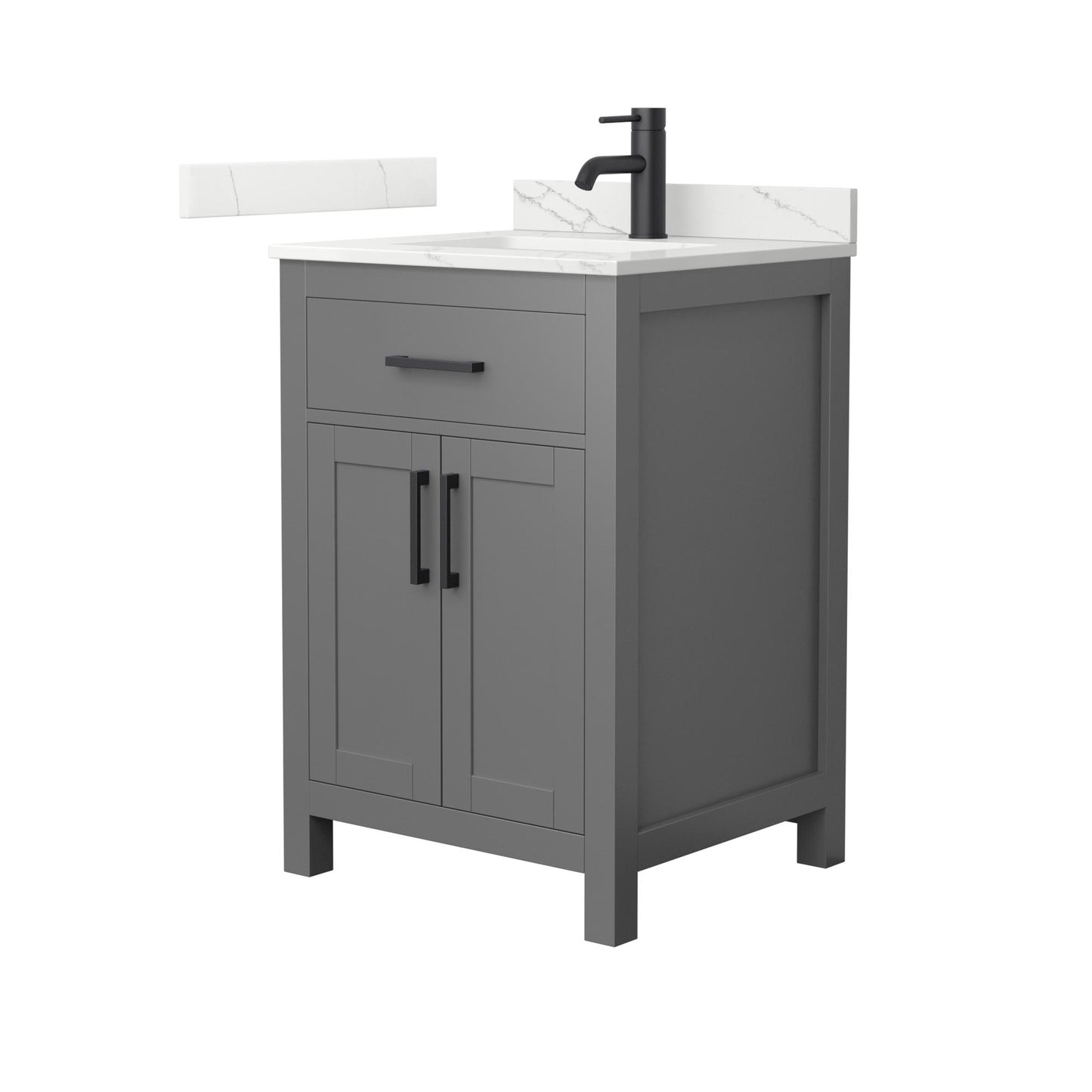 Beckett Bathroom Vanity with Countertop 24 inch Single Sink Single hole Faucet Setup