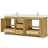 Custom image for Honey Oak with Polished Chrome Trim / White Cultured Marble / No Mirror