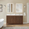 Custom image for Dark Walnut with Brushed Nickel Trim / Carrara Cultured Marble / No Mirror