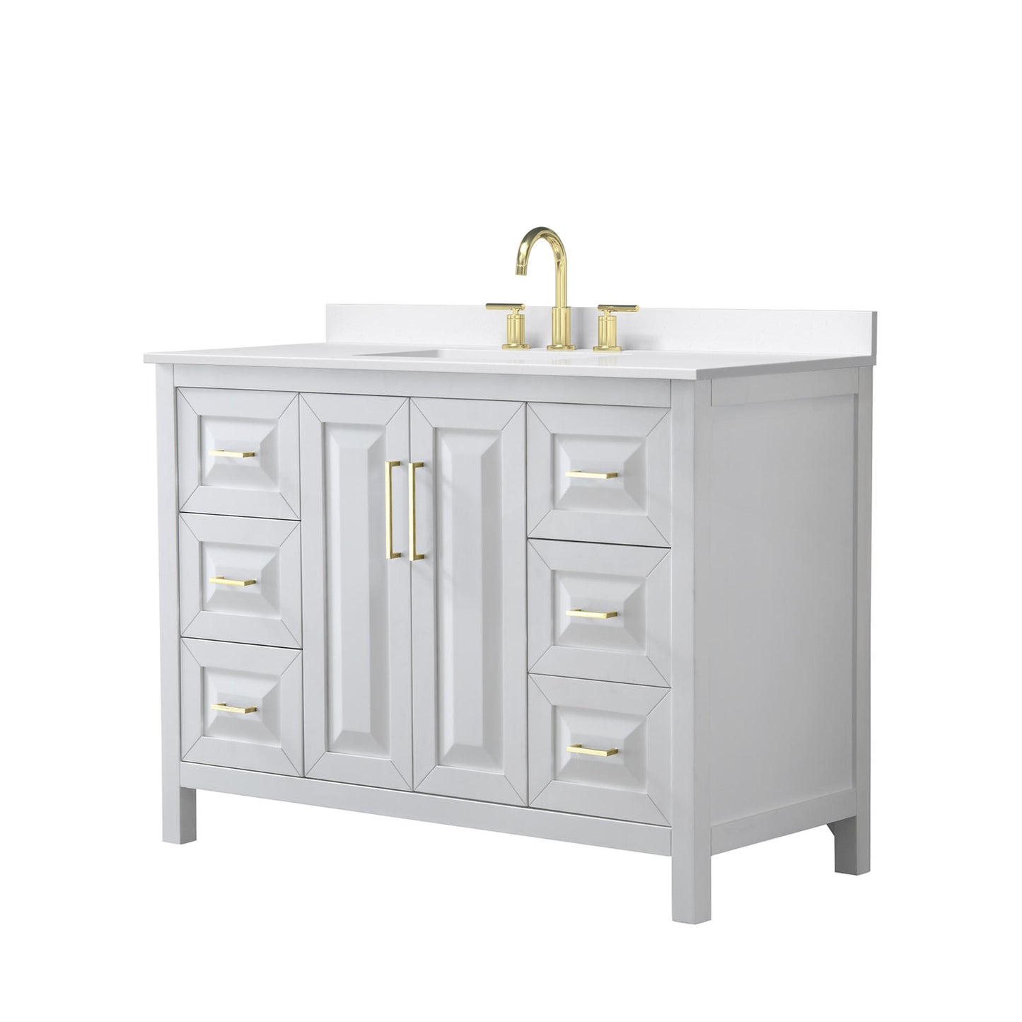 Daria Bathroom Vanity with Countertop 48 inch Single Sink 3-hole Faucet Setup
