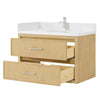 Custom image for Scandinavian Oak with Brushed Nickel Trim / White Quartz / No Mirror