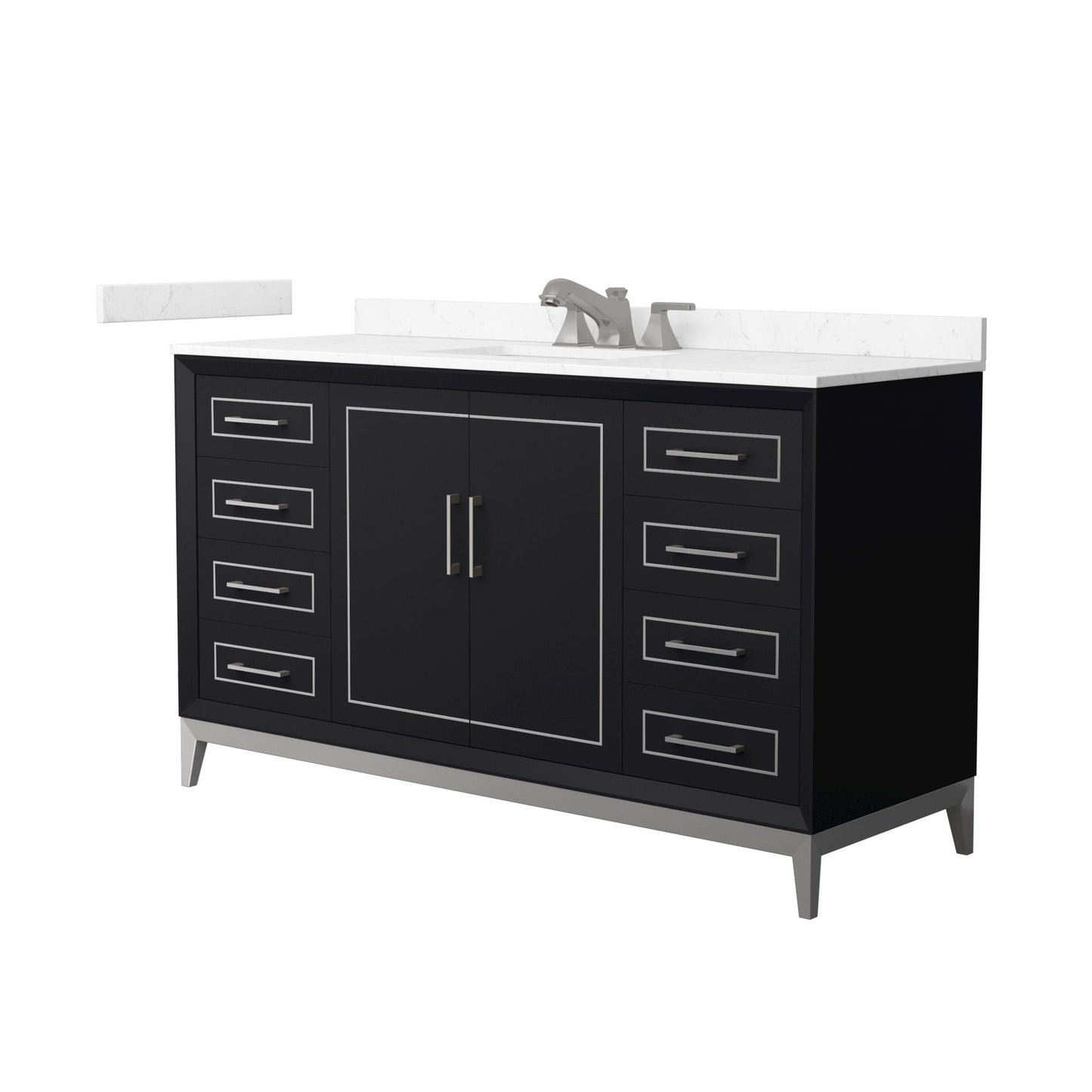 Marlena Bathroom Vanity with Countertop 60 inch Single Sink 3-hole Faucet Setup