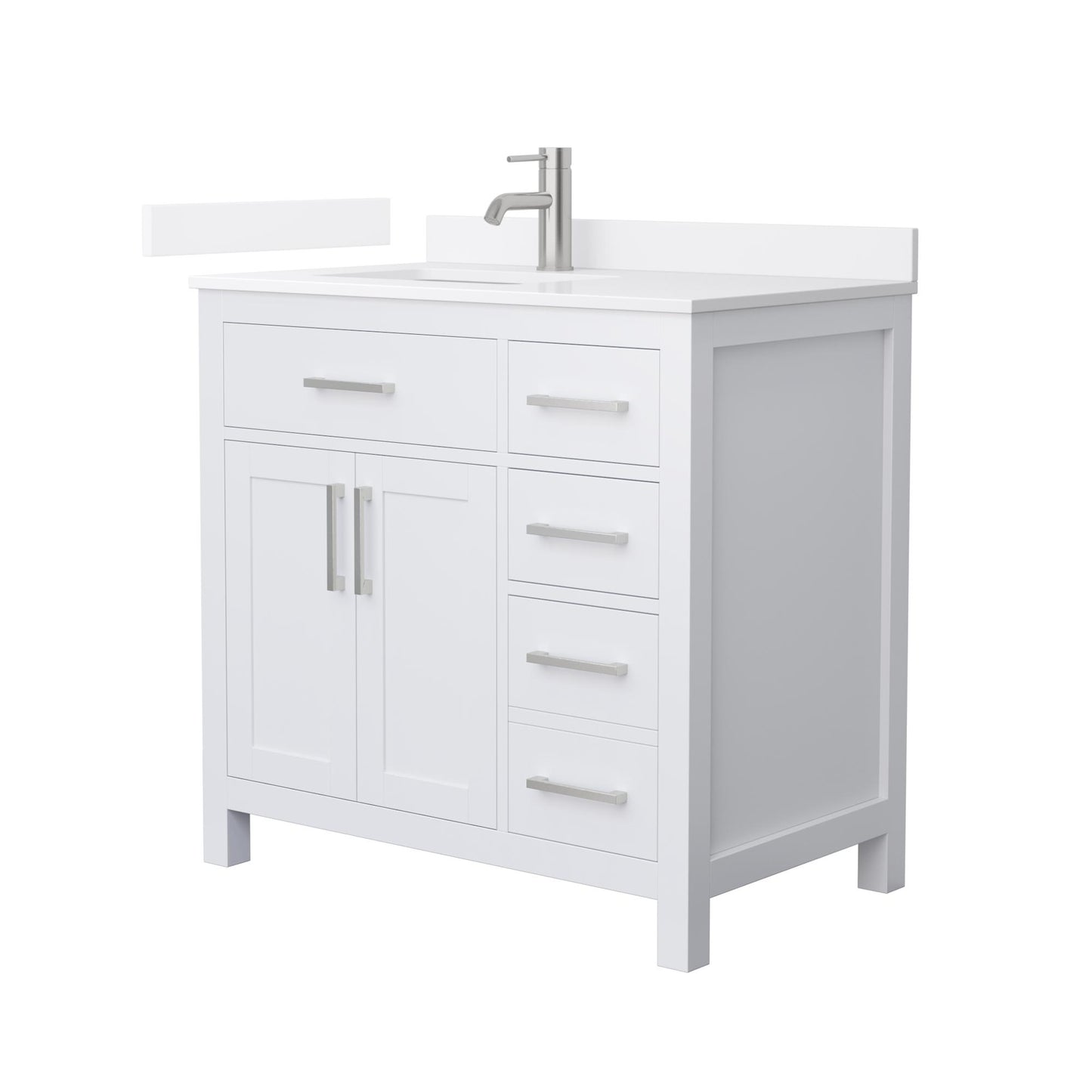 Beckett Bathroom Vanity with Countertop 36 inch Single Sink Single hole Faucet Setup