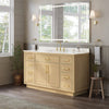 Custom image for Rift Oak with Brushed Gold Trim / White Quartz / No Mirror