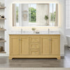 Custom image for Honey Oak with Polished Chrome Trim / Carrara Cultured Marble / No Mirror