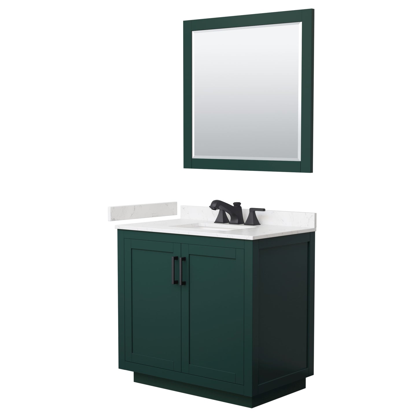 Miranda Bathroom Vanity with Countertop 36 inch Single Sink 3-hole Faucet Setup