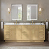 Custom image for Rift Oak with Brushed Gold Trim / White Cultured Marble / No Mirror