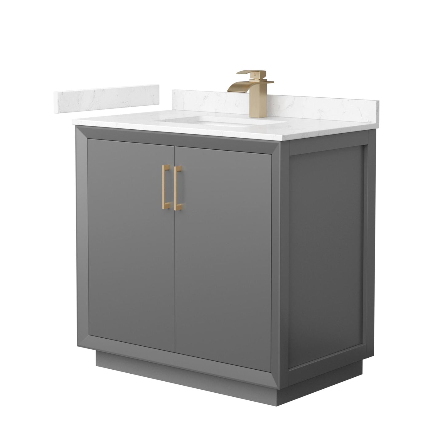 Strada Bathroom Vanity with Countertop 36 inch Single Sink Single hole Faucet Setup