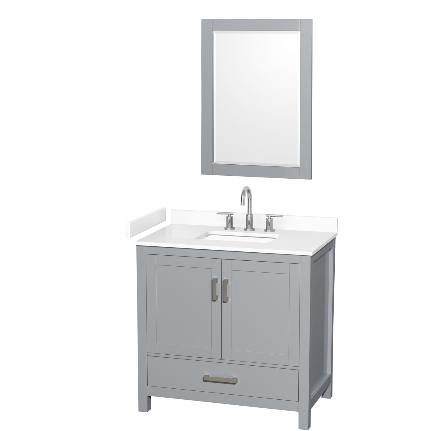 Sheffield Bathroom Vanity with Countertop 36 inch Single Sink 3-hole Faucet Setup