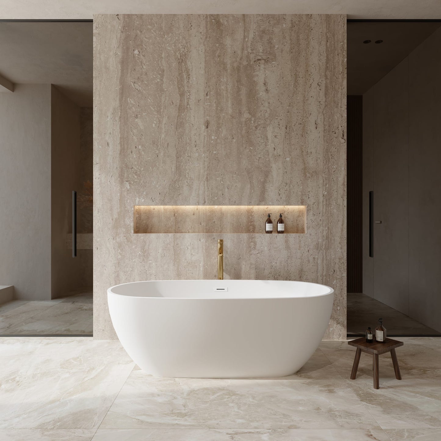 Juno Freestanding Acrylic Bathtub With Faucet 67 inch