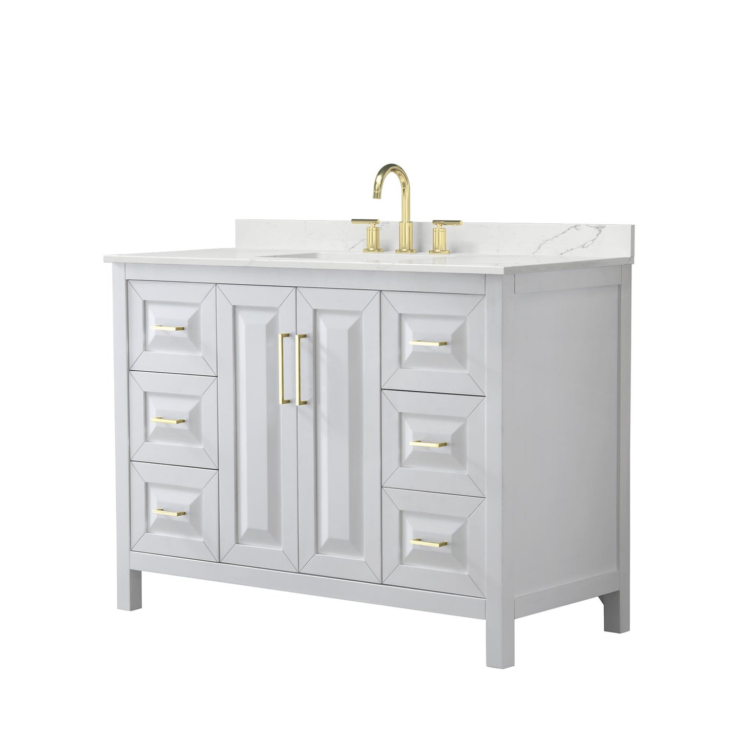 Daria Bathroom Vanity with Countertop 48 inch Single Sink 3-hole Faucet Setup