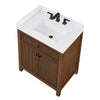 Custom image for Dark Walnut with Matte Black Trim / White Cultured Marble / No Mirror