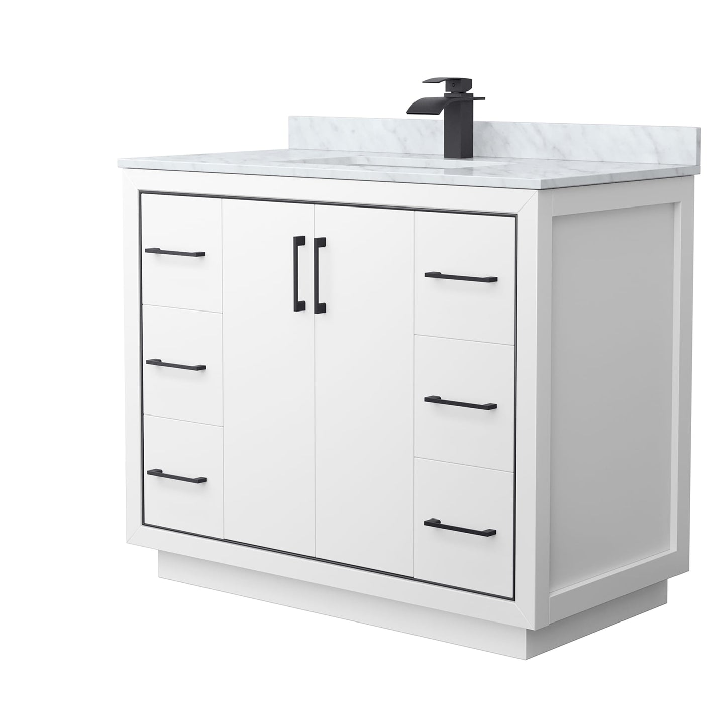 Icon Bathroom Vanity with Countertop 42 inch Single Sink Single hole Faucet Setup