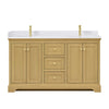Custom image for Honey Oak with Brushed Gold Trim / White Cultured Marble / No Mirror
