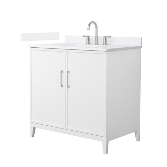 Elan Bathroom Vanity with Countertop 36 inch Single Sink 3-hole Faucet Setup