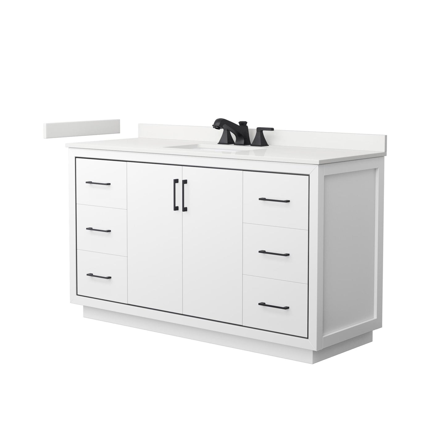 Icon Bathroom Vanity with Countertop 60 inch Single Sink 3-hole Faucet Setup