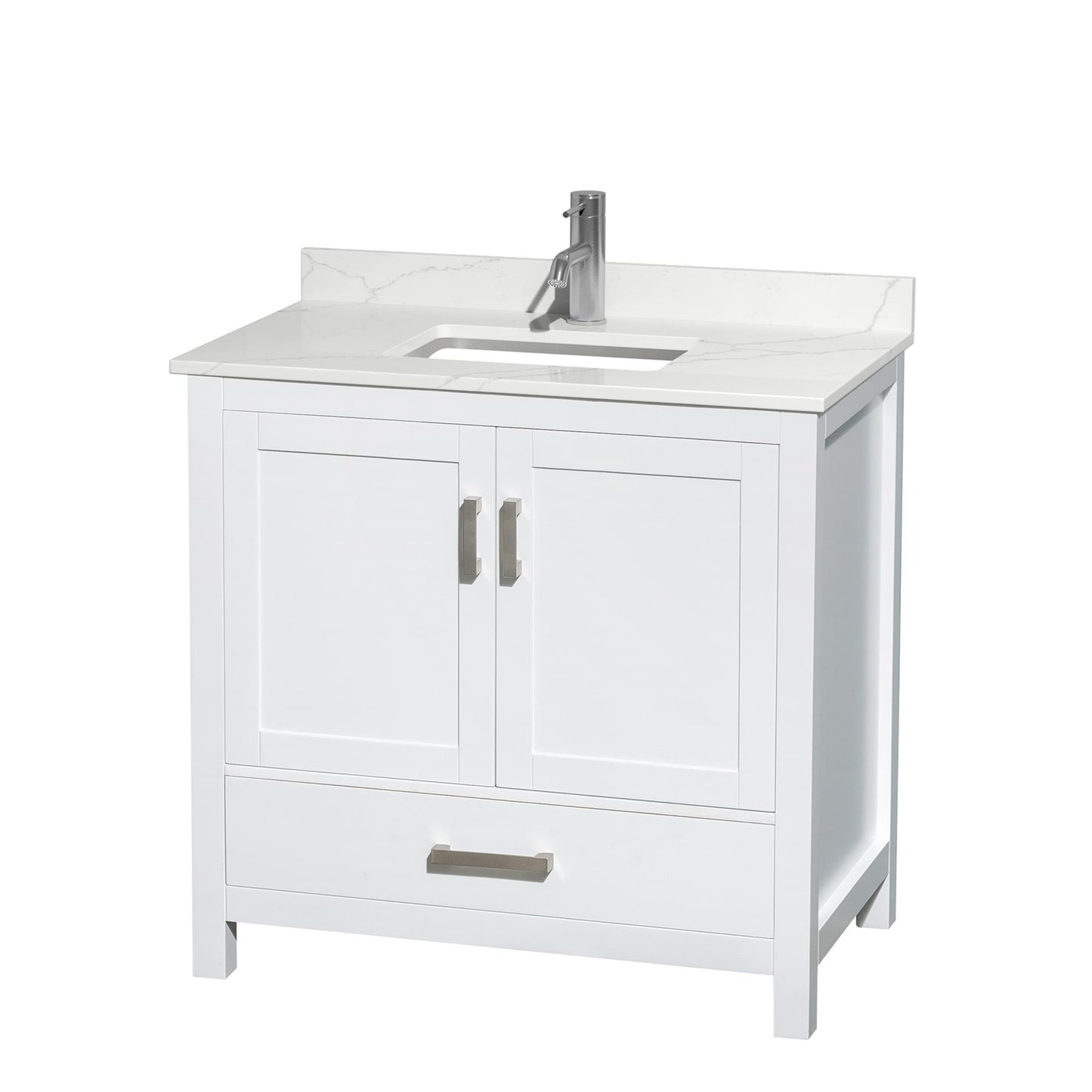 Sheffield Bathroom Vanity with Countertop 36 inch Single Sink Single hole Faucet Setup