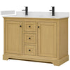 Custom image for Honey Oak with Matte Black Trim / White Quartz / No Mirror