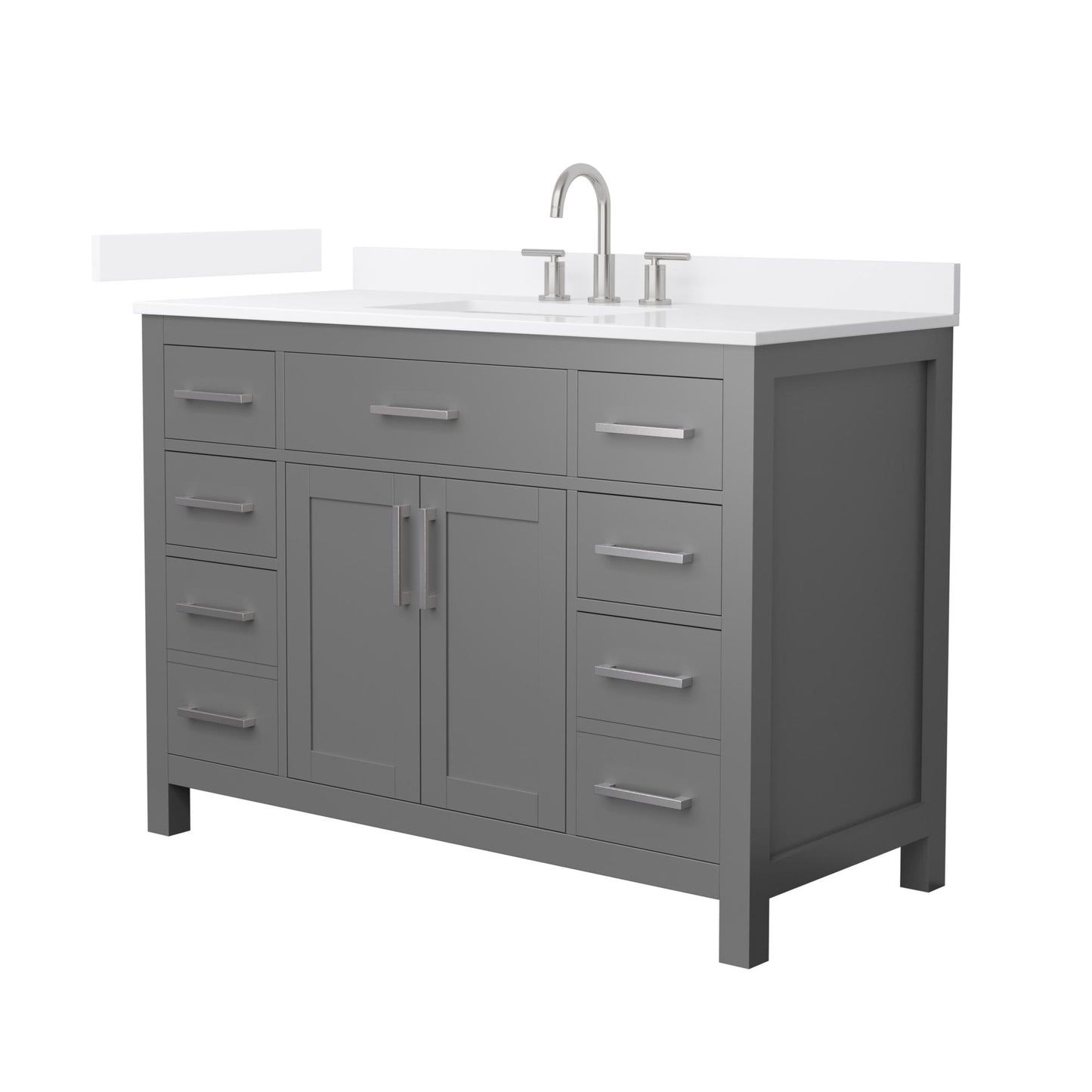 Beckett Bathroom Vanity with Countertop 48 inch Single Sink 3-hole Faucet Setup